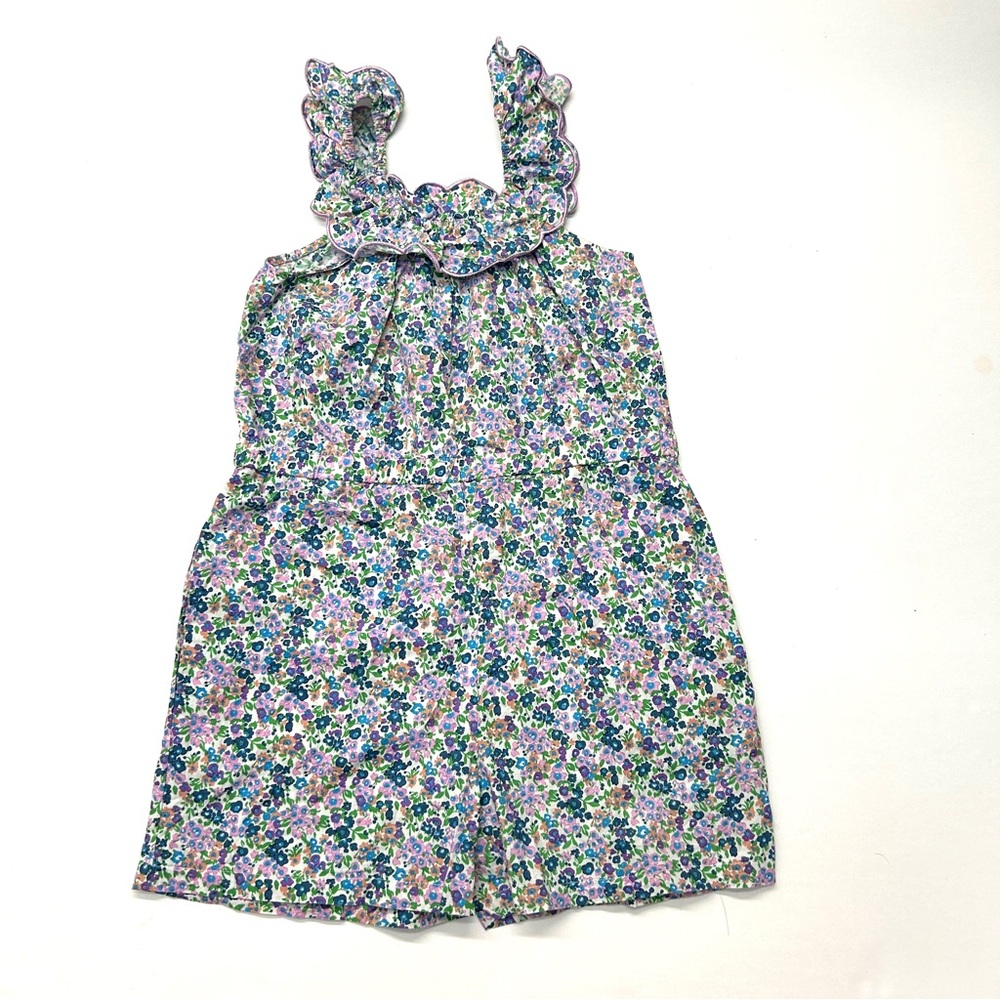 Bisby Blue Purple Floral Sleeveless Romper Ruffle Strap